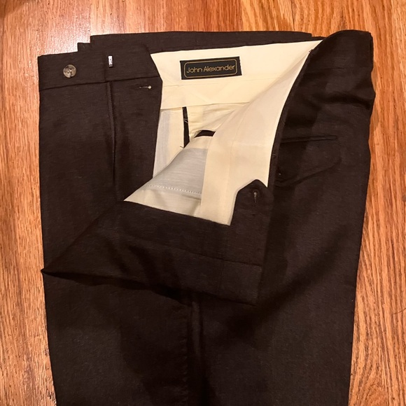 Vintage John Alexander Dark Brown Wool Men’s Dress Pant 34x32 - Picture 1 of 7